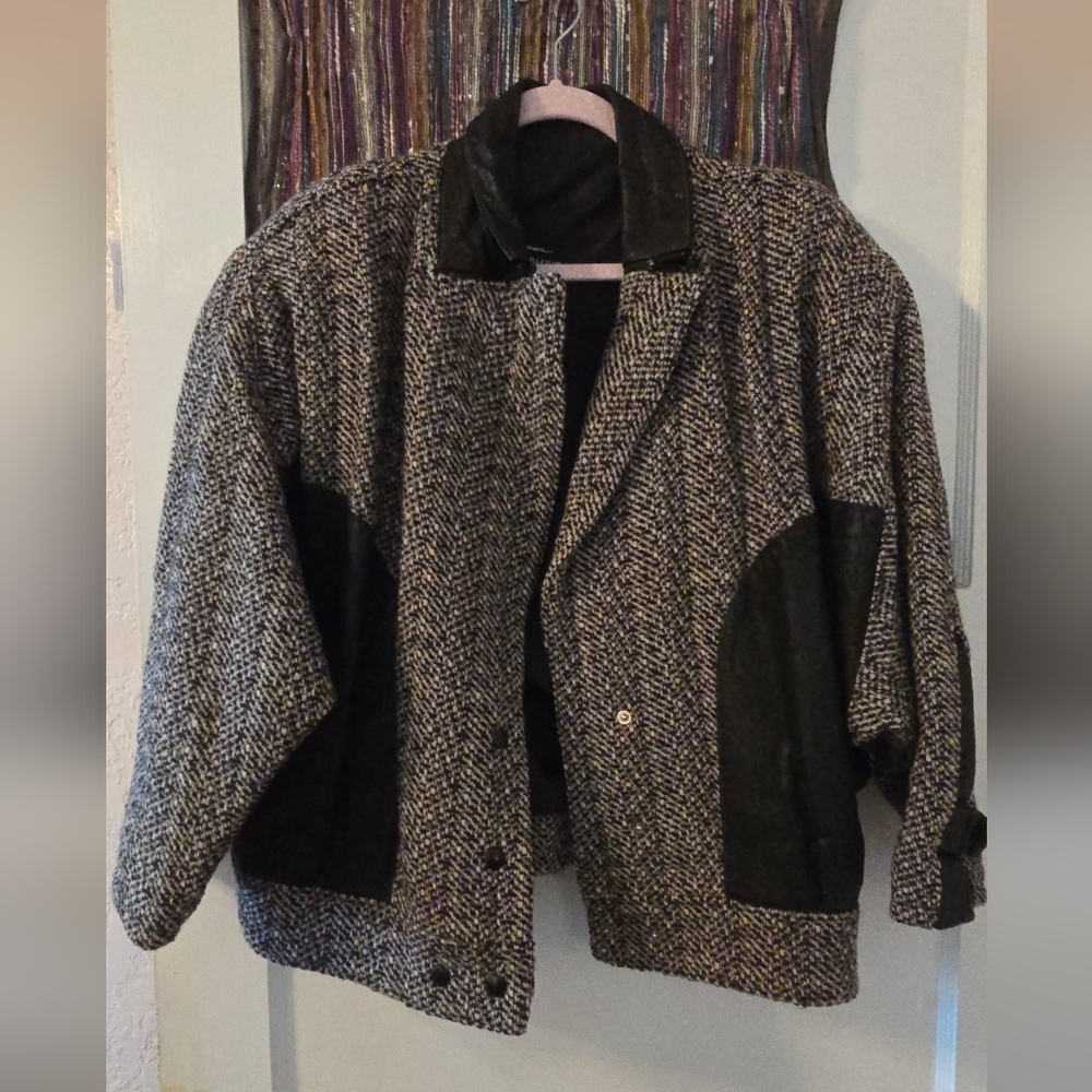 Mint Black and Gray Bomber Jacket